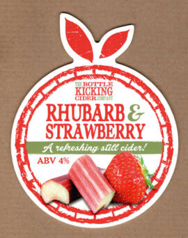 Bottle Kicking Cider Company - Rhubarb and Strawberry - 4% - 35 pint bag in box